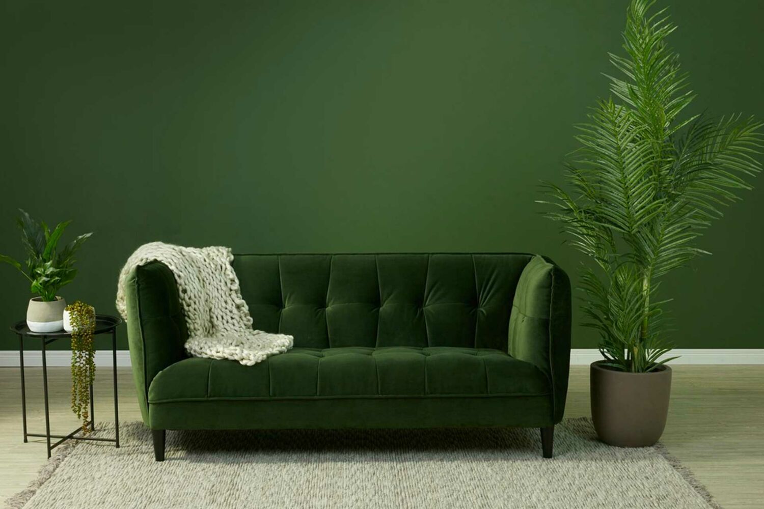 velvet green sofa