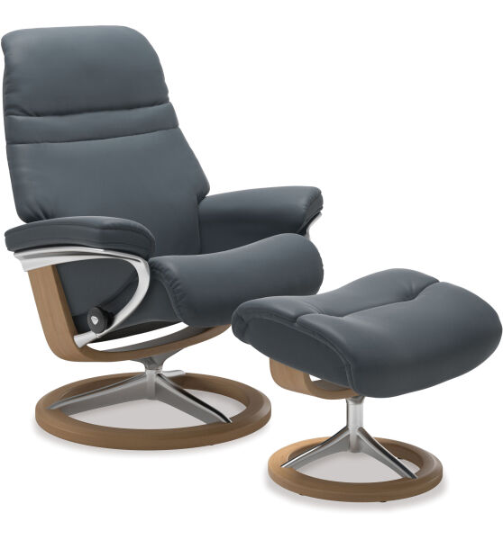 Stressless® Sunrise Small Leather Recliner - Signature Base 